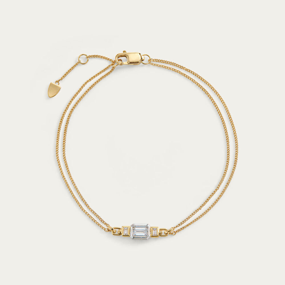 ${productbrand} 9ct Yellow & White Gold 0.40ct Lab Grown Bezel Set Diamond Bracelet